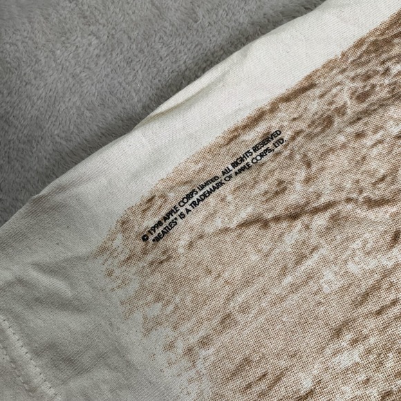 Vintage The Beatles Shirt Mens XL Sepia Allover Graphic Band Cotton Rock 1998 - Picture 4 of 10